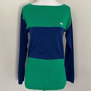 LaCoste Lightweight scoop neck color block summer sweater